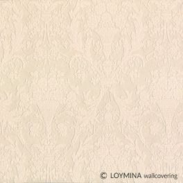 Флизелиновые обои "Conservatory" производства Loymina, арт.GT4 004, с классическим рисунком дамаска-медальона в бежевом цвете, купить в шоу-руме в Москве, бесплатная доставка